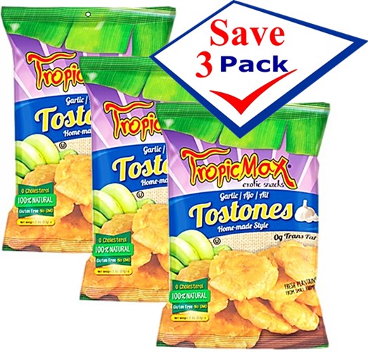 Tropic Max Mini Tostones with Garlic 2 oz Pack of 3